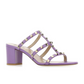 Rockstud Calfskin Leather Slide Sandal 60mm - Wisteria