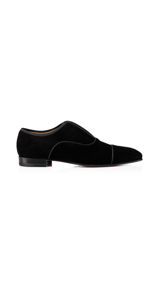 Alpha Male Oxford Shoe in Veau Velours - Black