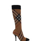 Knitted Check Sock Boots