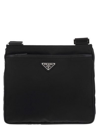 Re-Nylon and Saffiano Shoulder Bag - Black