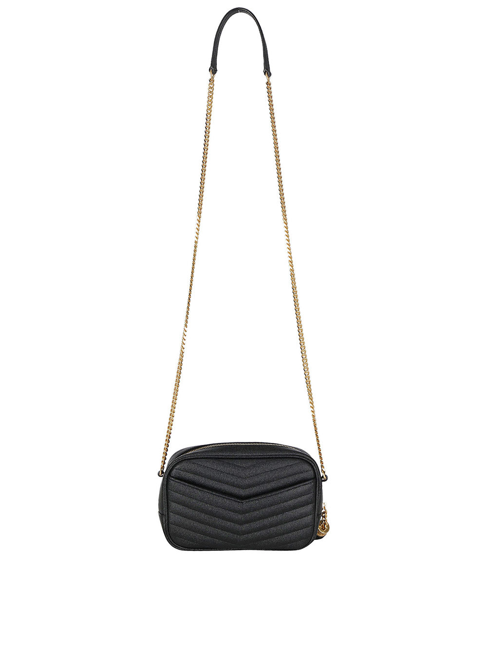 Lou Mini Bag In Quilted Grain De Poudre Embossed Leather - Black