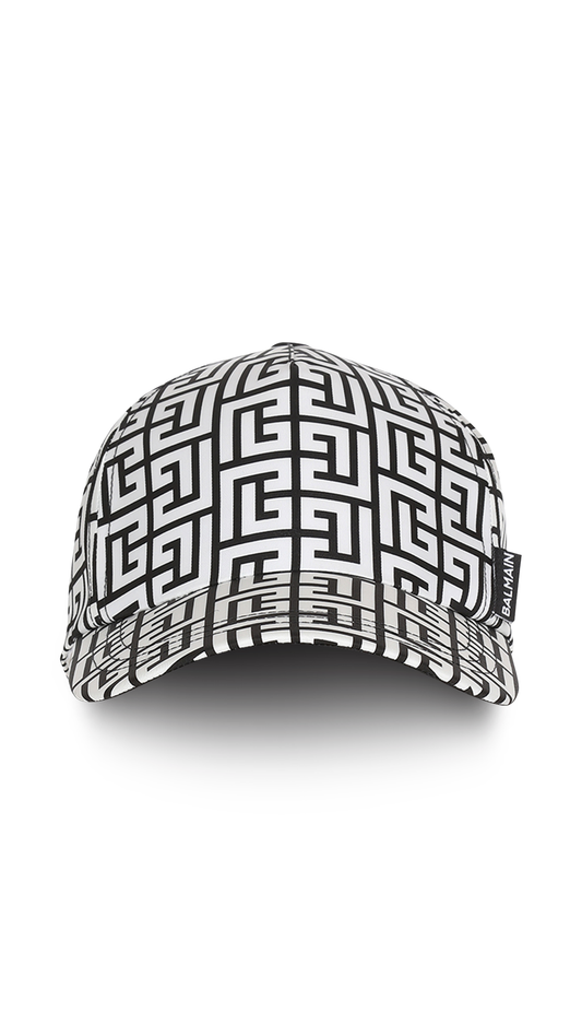 Monogram Nylon Cap - Black/White