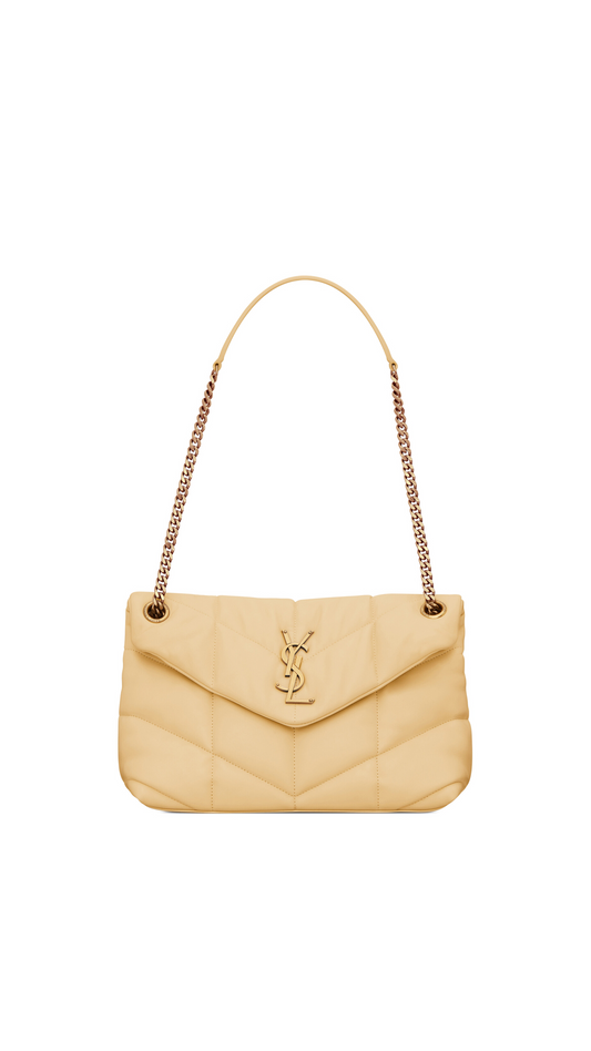 Puffer Small Chain Bag in Quilted Lambskin - Light Vanilla