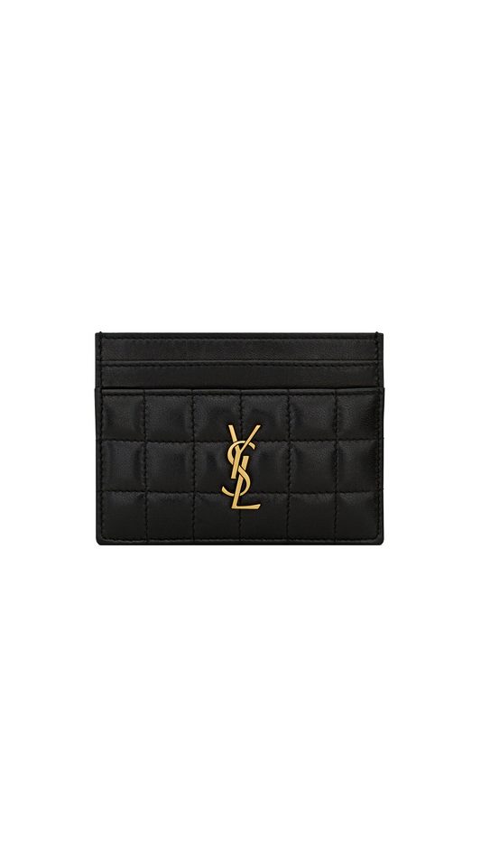 Cassandre Matelassé Card Case in Lambskin - Black