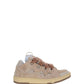 Leather Curb Sneakers - Dusty Pink/Brown