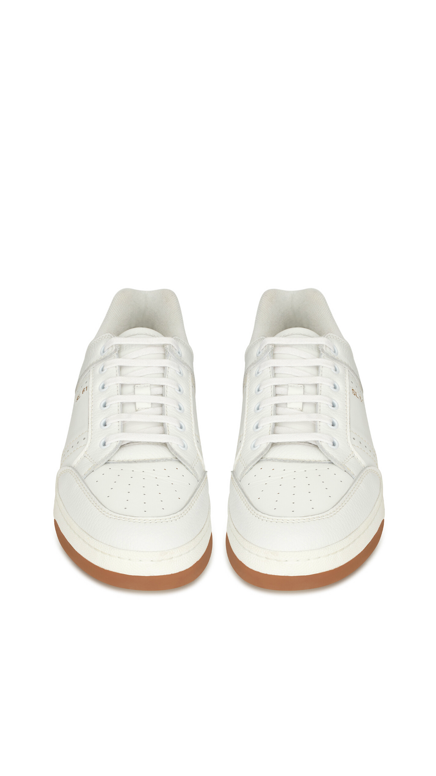 SL/61 Low-top Sneakers in Smooth and Grained leather - White