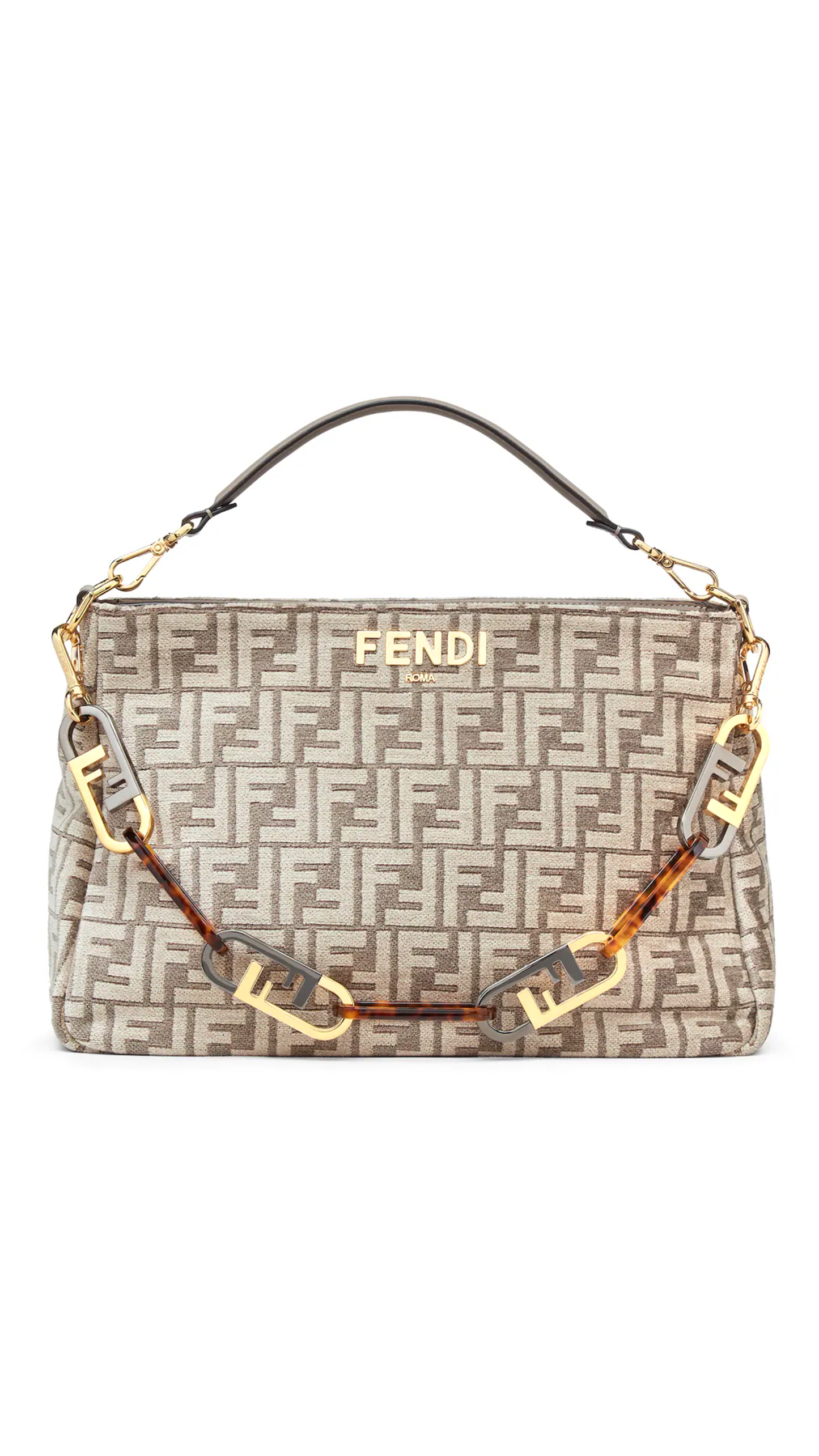 Fendi O’Lock Zipper Bag - Dove Grey