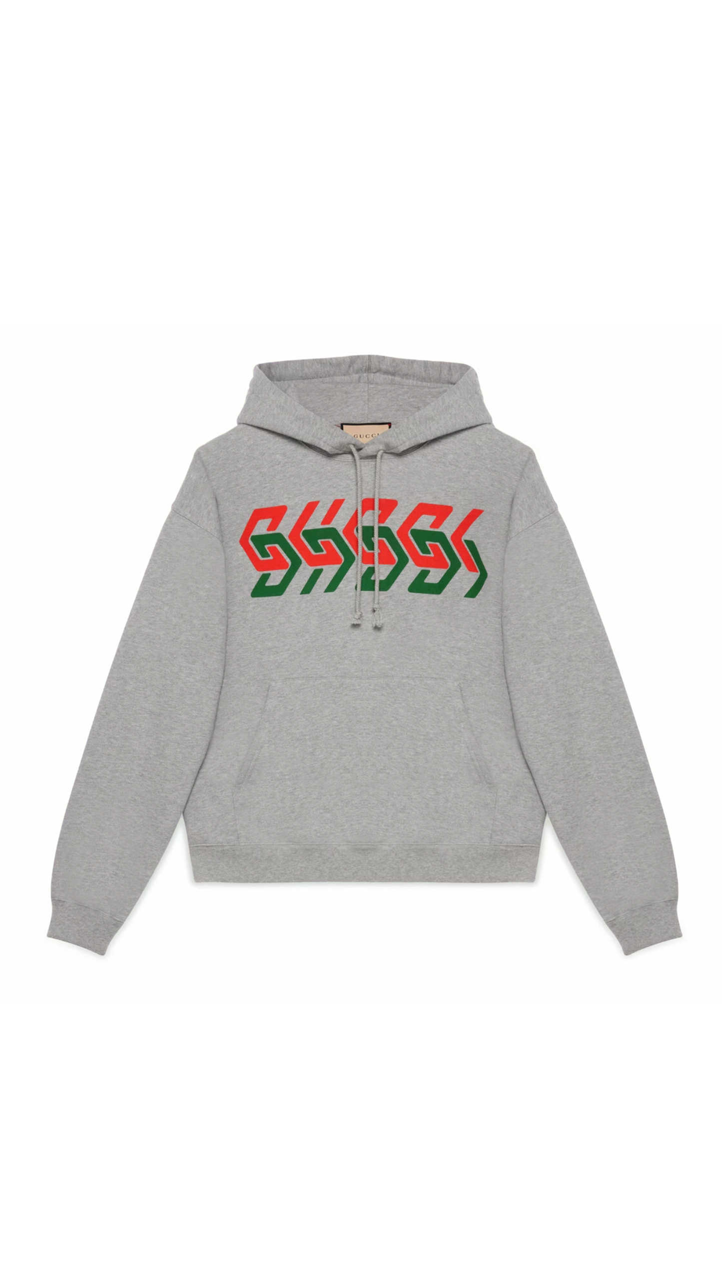 Gucci Chain Print Hooded Sweatshirt - Grey