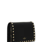 Rockstud Grainy Calfskin Chain Pouch - Black.
