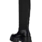 Brushed Leather and Re-Nylon Boots - Black