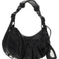 Le Cagole XS Shoulder Bag Crocodile Embossed - Black