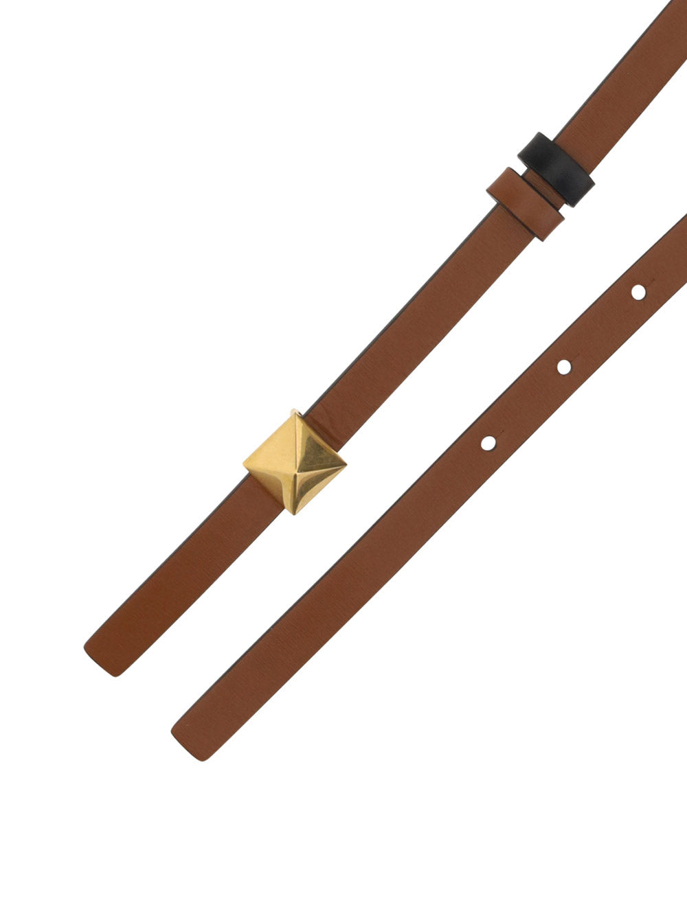 Reversible ONE STUD Belt in Glossy Calfskin - Brown / Black