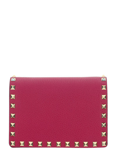 Rockstud Calfskin Chain Pouch - Blossom