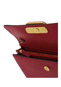 Vlogo Signature Grainy Calfskin Wallet With Chain - Blossom