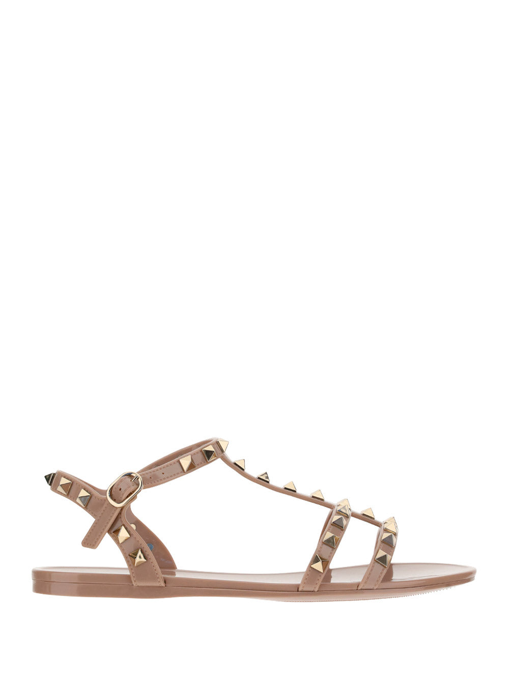 Rockstud Flat Rubber Sandals - Poudre
