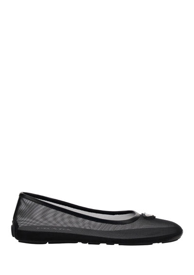 Logo Plaque & Mesh Ballerina - Black