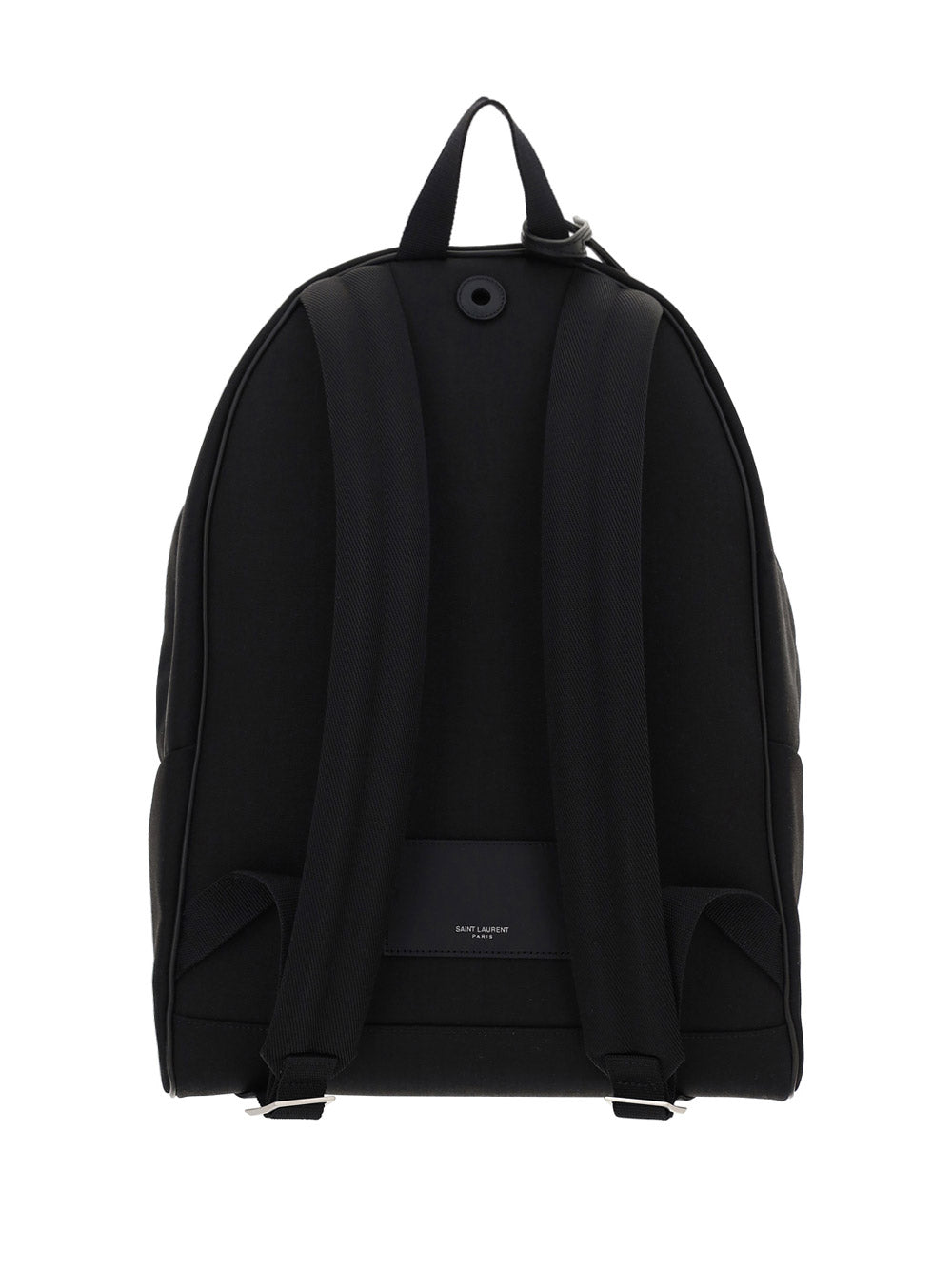 City Backpack In Nylon Canvas And Leather - Black
