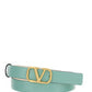 Reversible Vlogo Signature Belt In Shiny And Metallic Calfskin 20MM - White / Mint