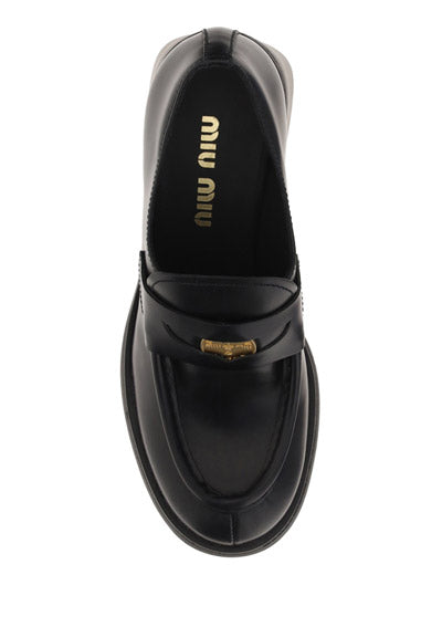 Leather Penny Loafers - Black