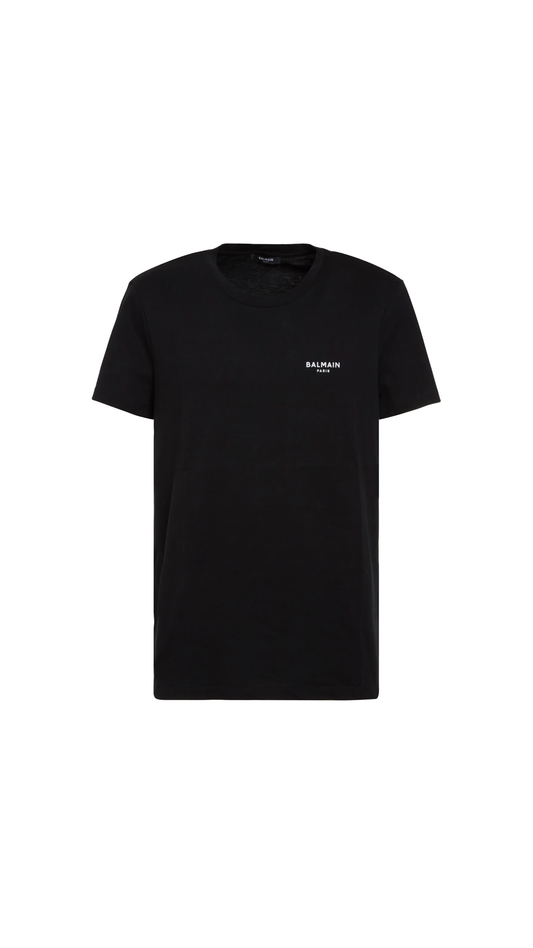Eco-responsible Cotton T-shirt with Logo Print - Black