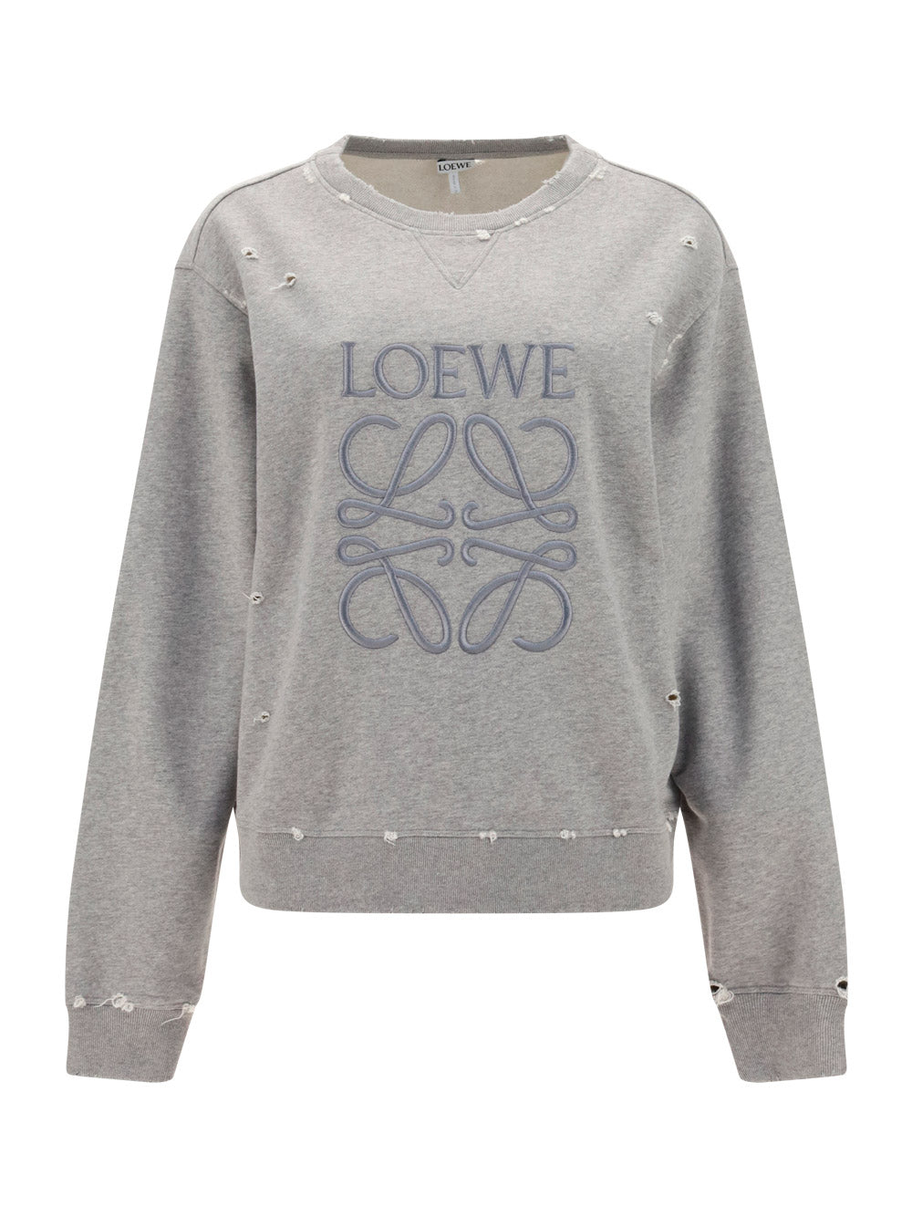 Distressed Anagram Sweatshirt in Cotton - Grey Melange