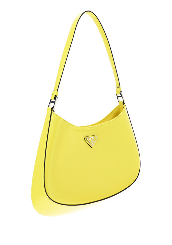 Prada Cleo Brushed Leather Shoulder Bag - Yellow.