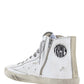 Francy Sneakers In Leather - White / Silver