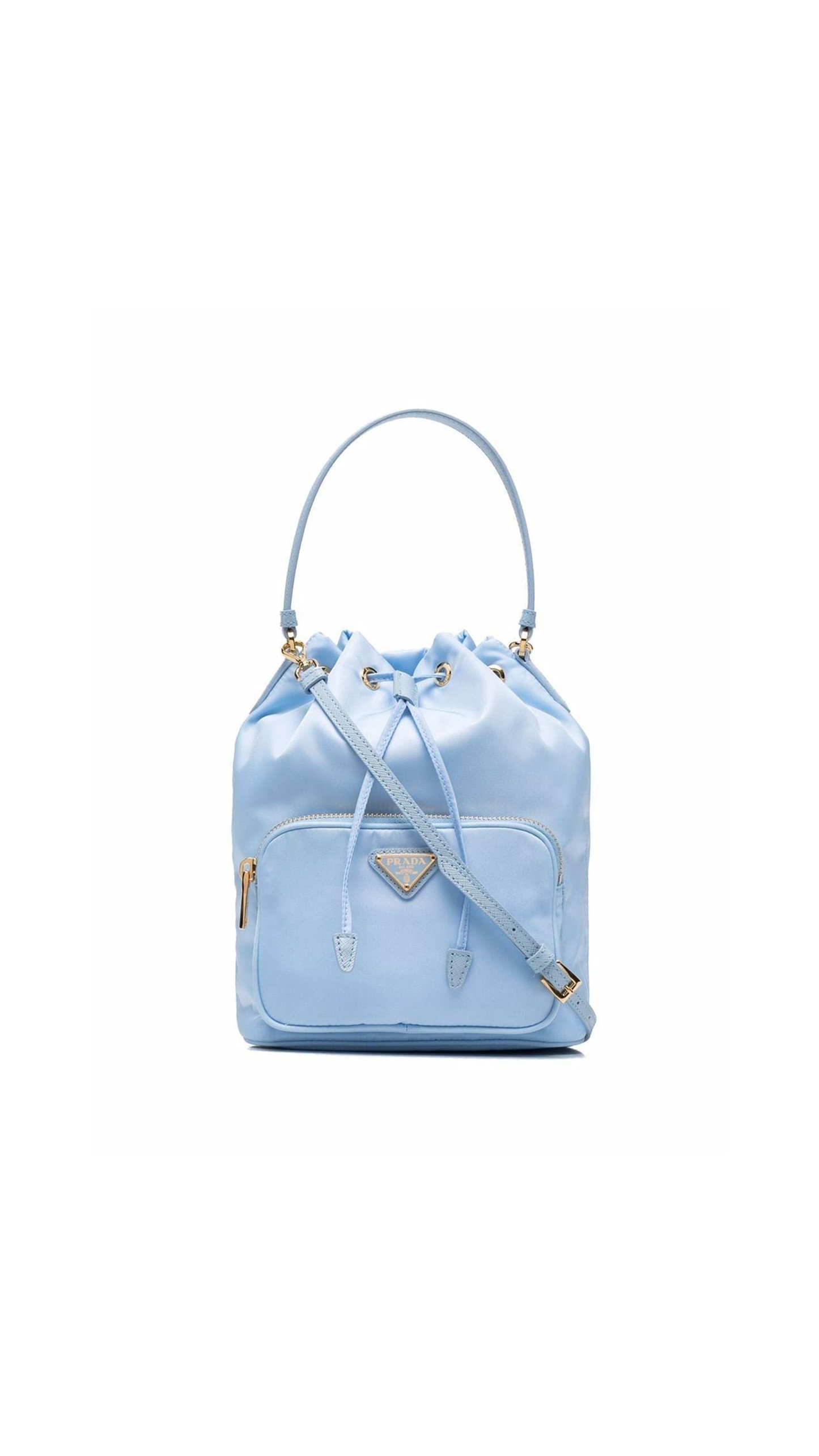 Prada Duet Re-Nylon Bucket shoulder bag - Celeste