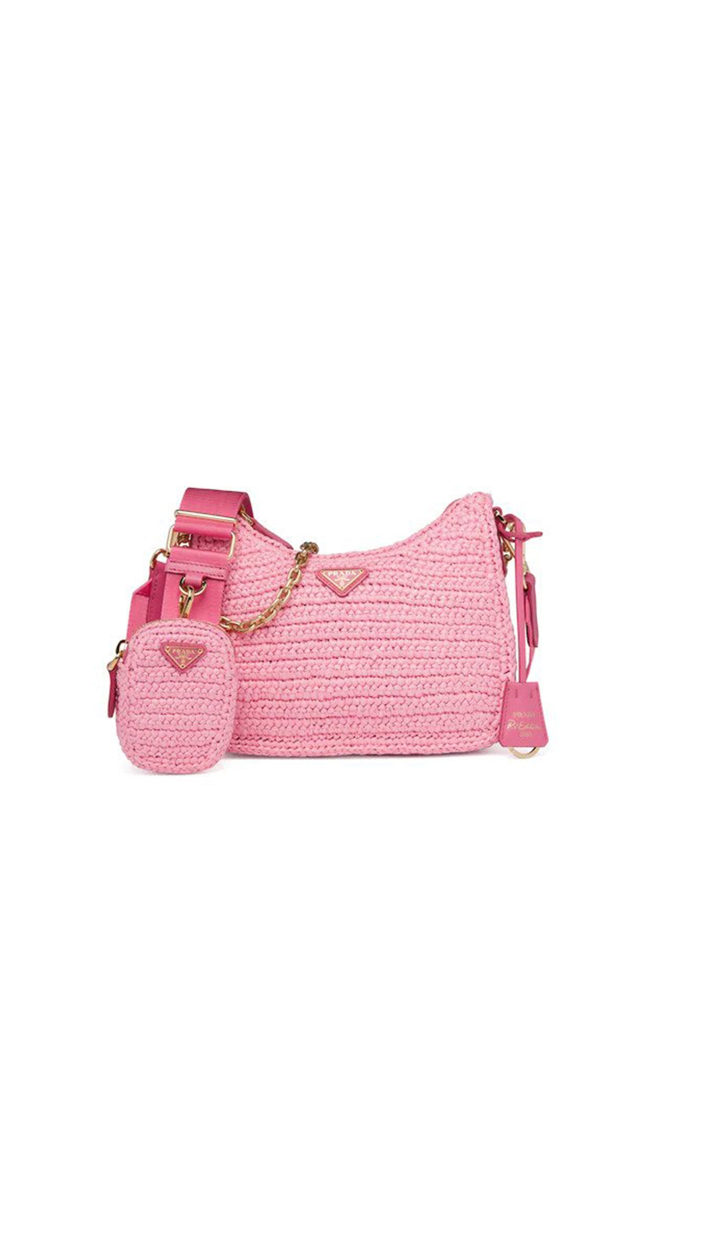 Prada Re-Edition 2005 Raffia Bag - Petal Pink