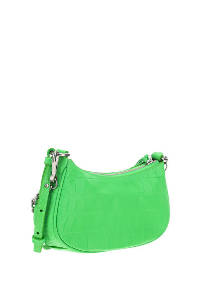 Le Cagole Mini Purse With Chain Crocodile Embossed - Green