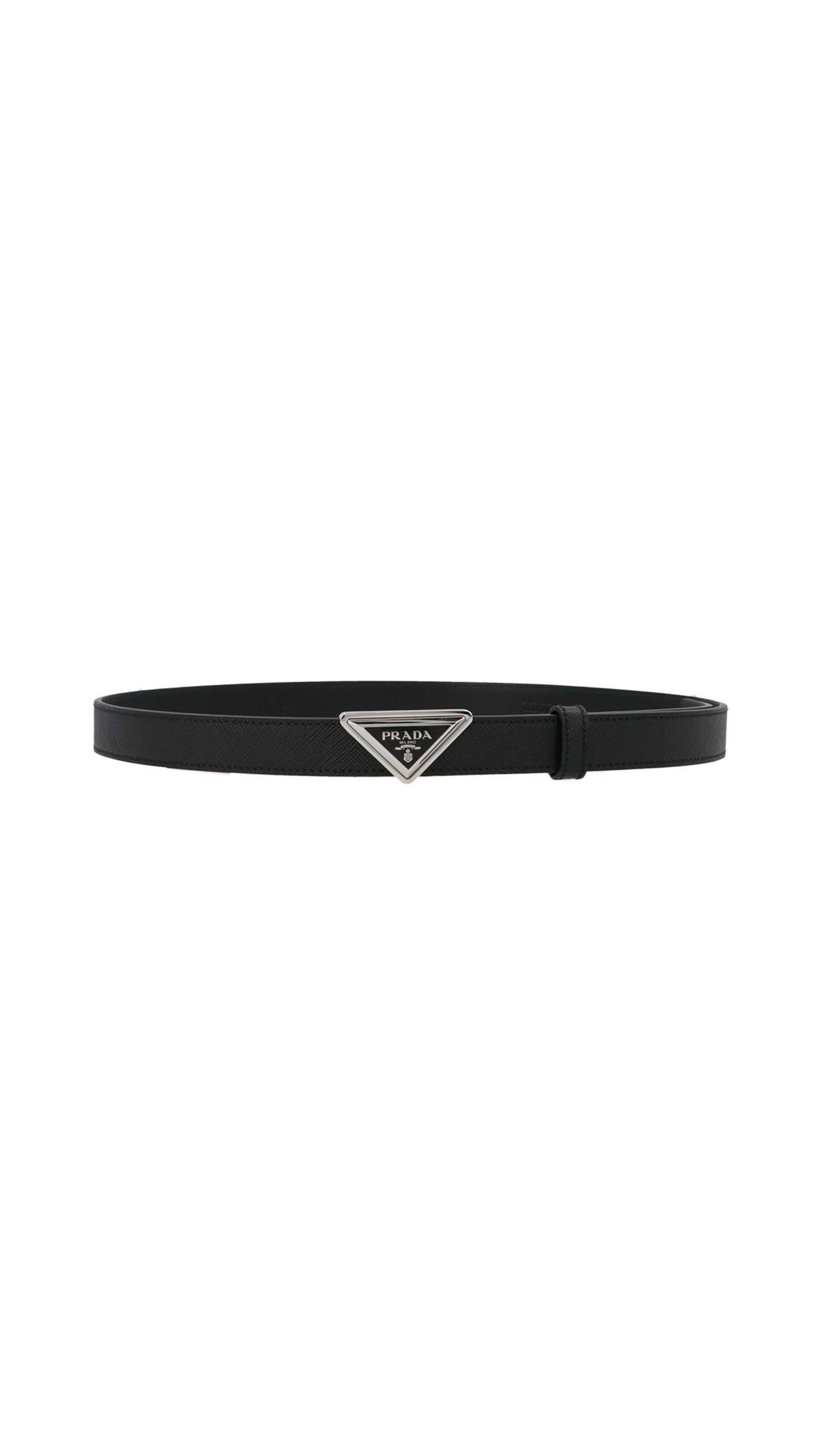 Saffiano Leather Belt - Black