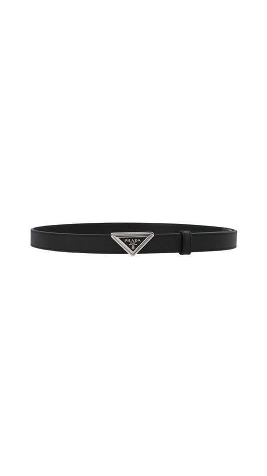 Saffiano Leather Belt - Black