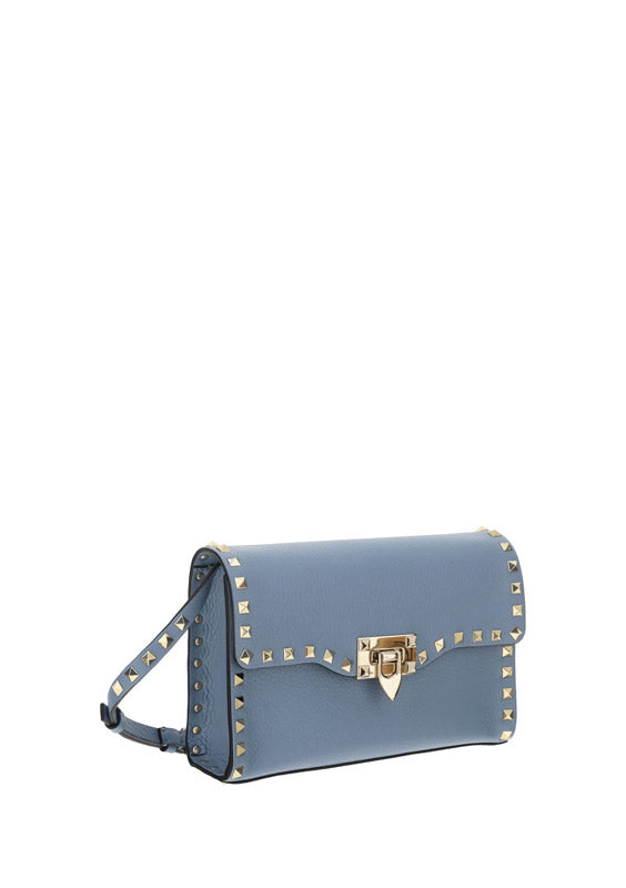 Small Rockstud Grainy Calfskin Crossbody Bag - Niagara.