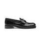 Unlined Brushed Leather Loafers - Black