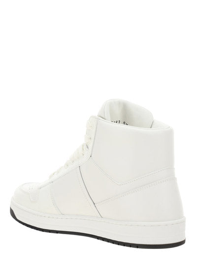 Leather High-Top Sneakers - White