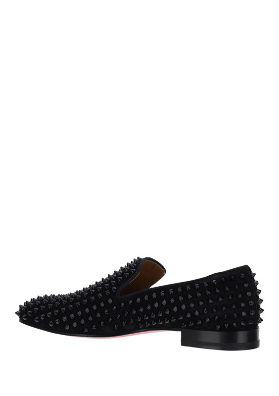 Dandelion Spikes Loafers in Suede - Black