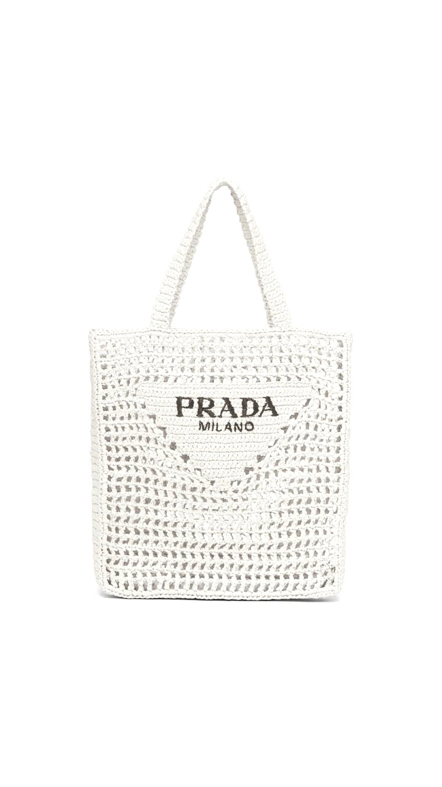 Raffia Tote Bag - White