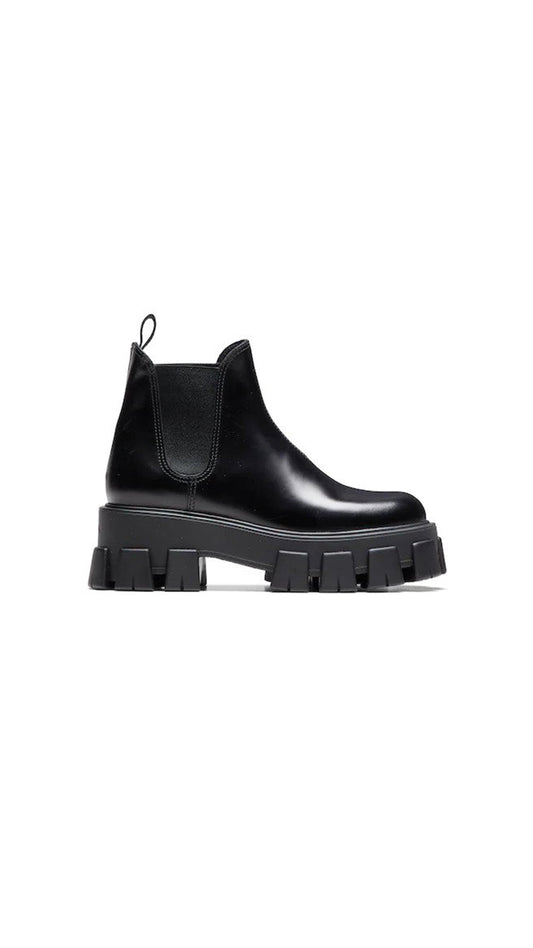 Monolith Brushed Leather Chelsea Boots - Black
