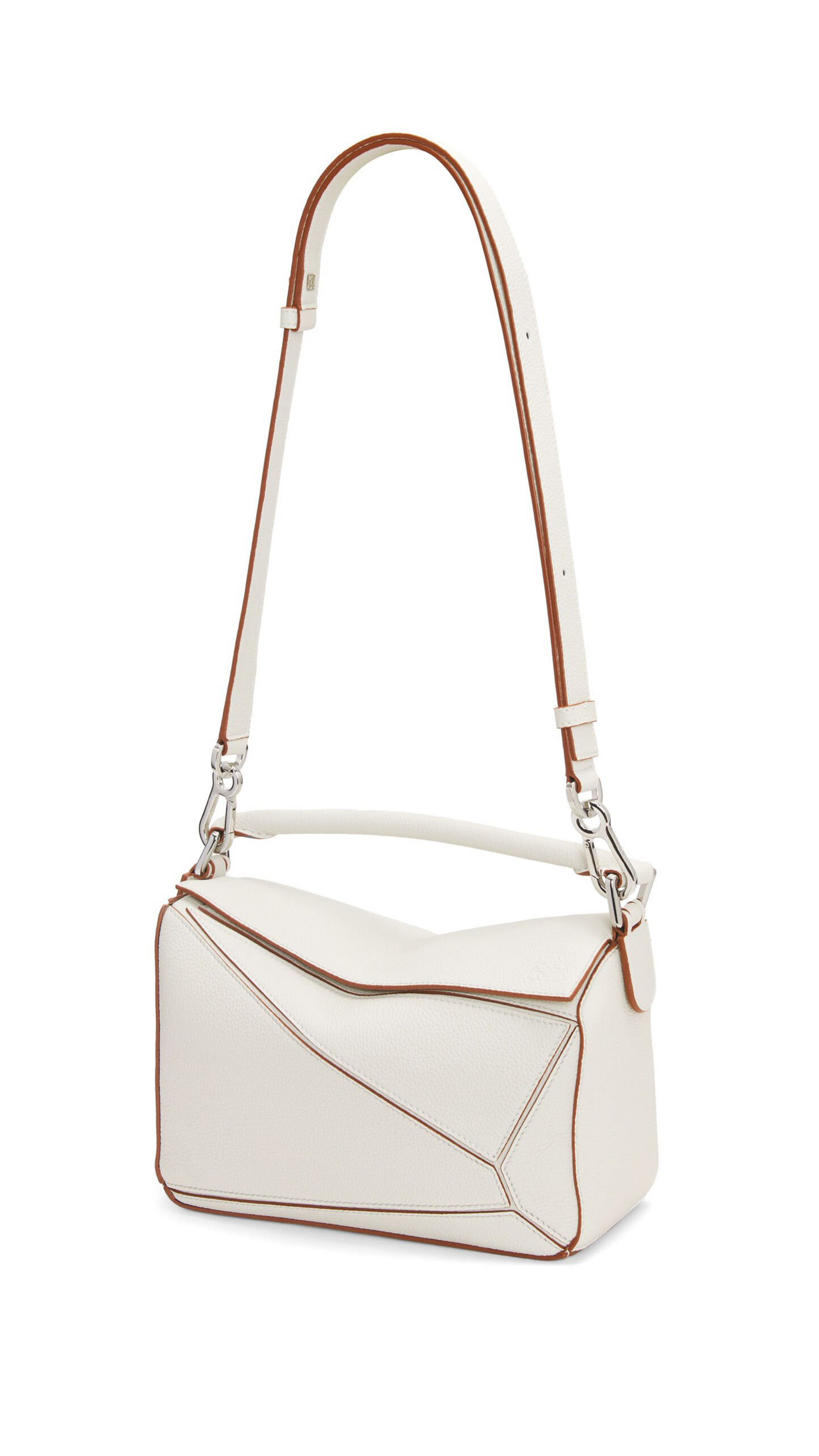 Small Puzzle Bag in Soft Grained Calfskin - Soft White