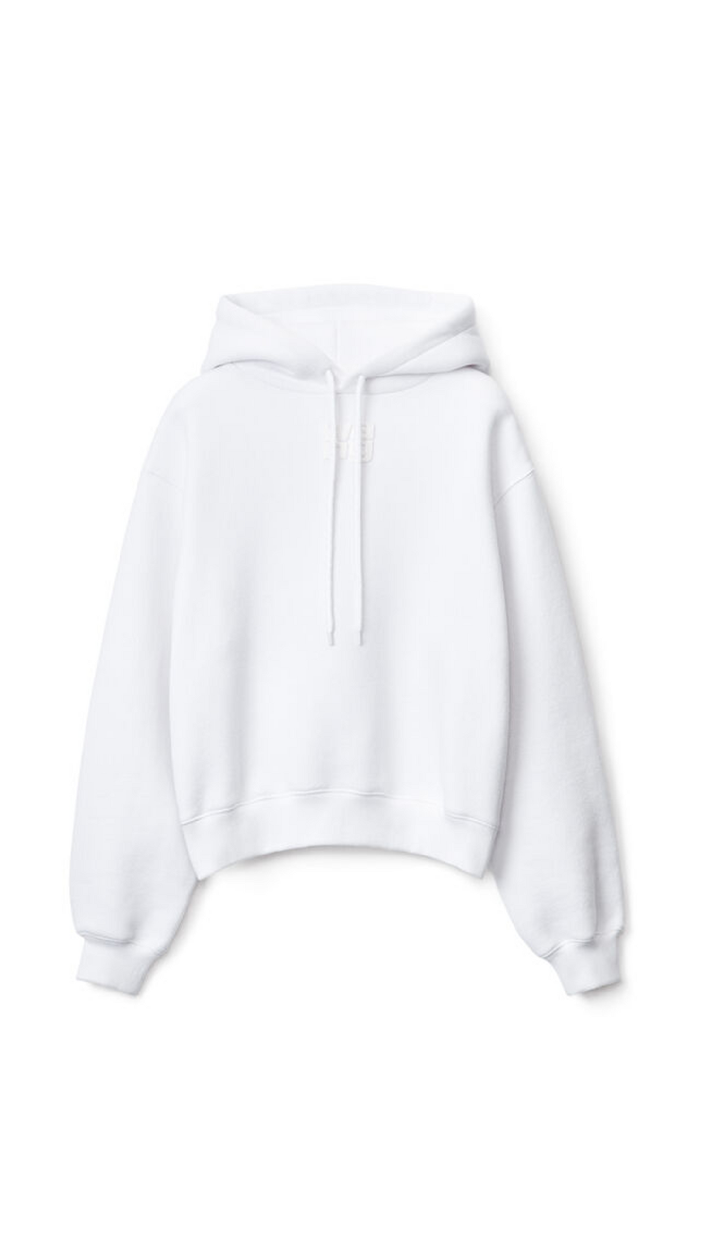 Puff Logo Hoodie in Structured Terry  - White
