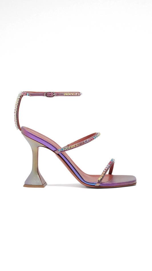 Gilda Crystal Ankle-Strap Sandals - Unicorn/Rainbow