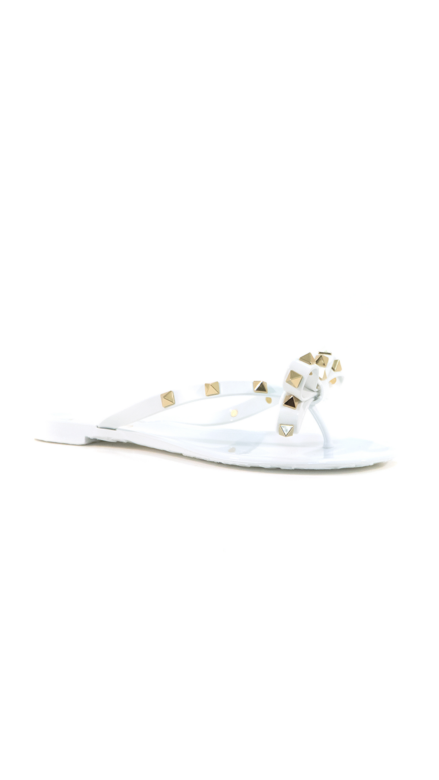 Rubber Rockstud Thong - White