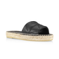 Quilted Nappa Leather Espadrille Slides - Black