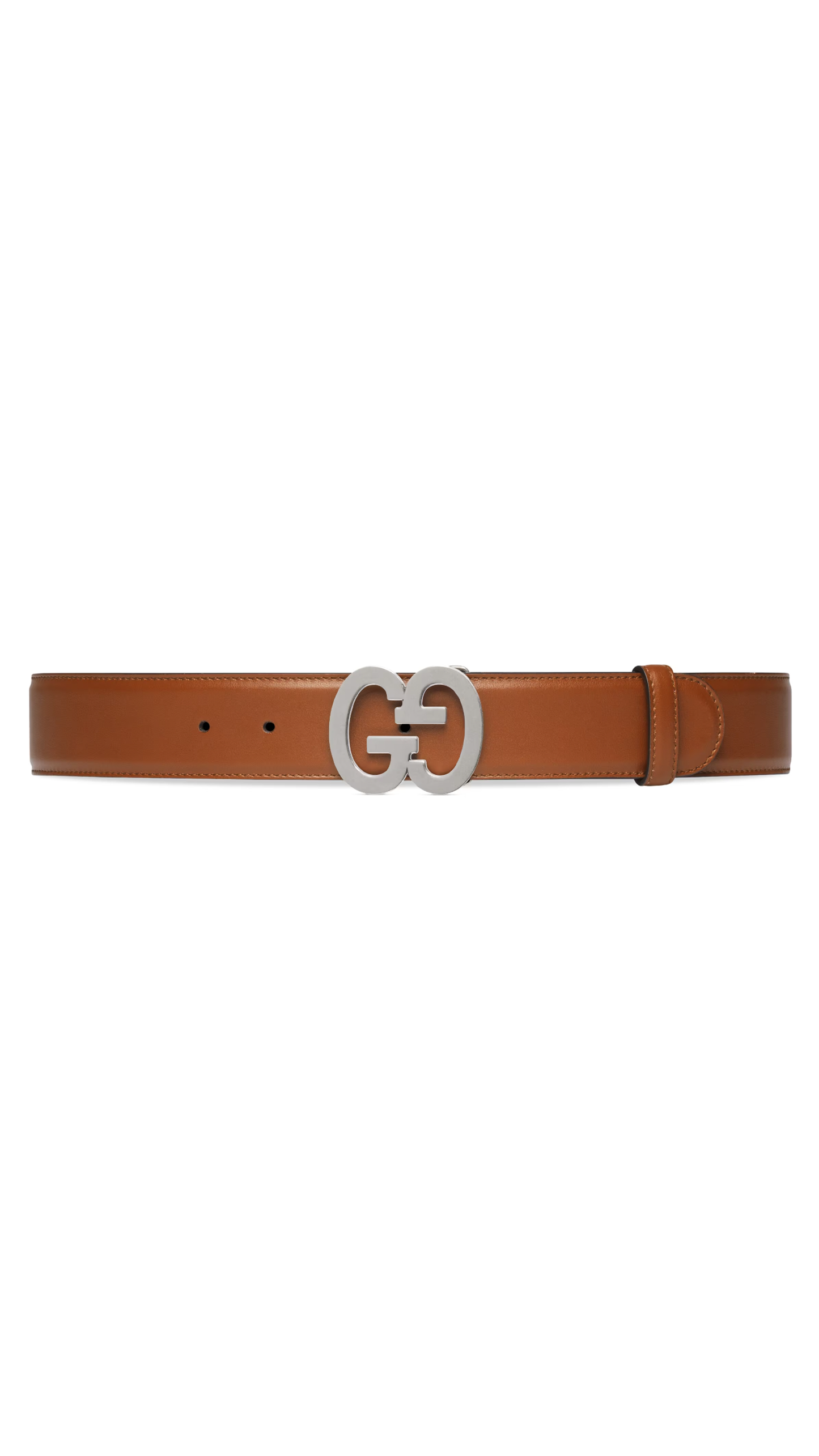 GG Buckle Wide Belt - Brown