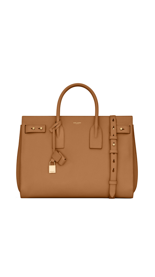 Sac de jour Souple in Grained Leather - Cinamon