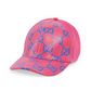 GG Leather Baseball Hat - Pink/Blue