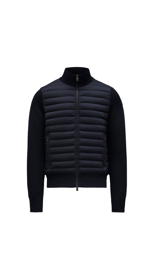 Padded Cotton Cardigan - Night Blue