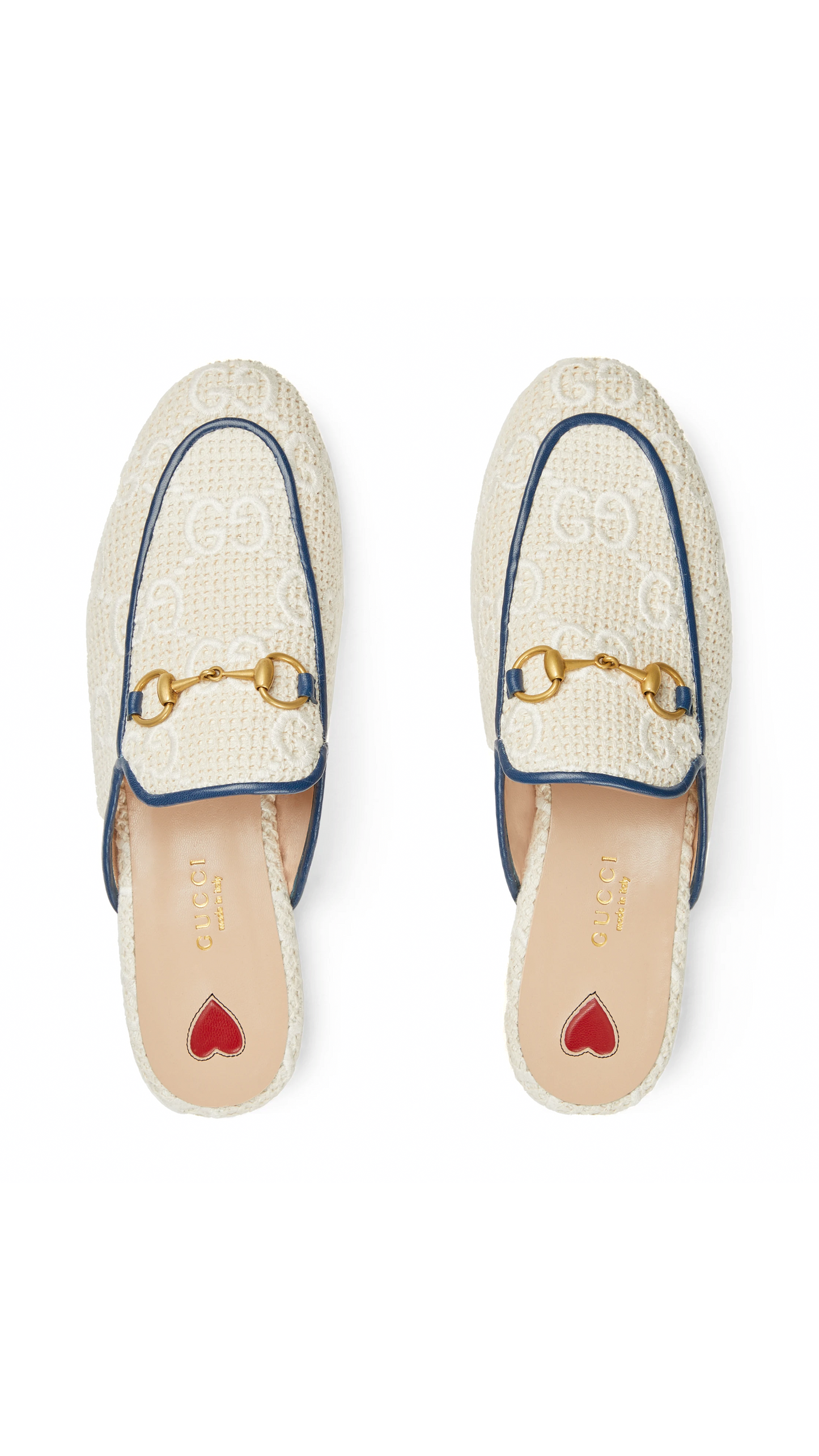 GG Princetown Slipper - White/Blue
