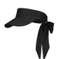 Visor in Straw with Scarf - Black