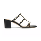 Rockstud Calfskin Leather Slide Sandal 60mm - Black